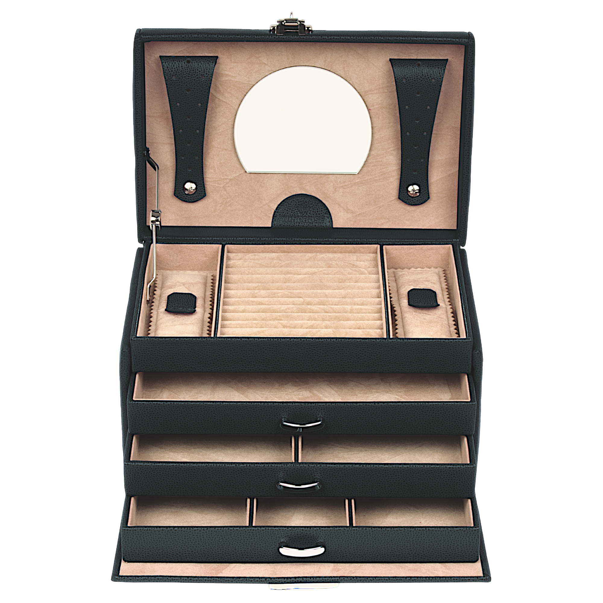 Beluga jewelry case / black (leather)