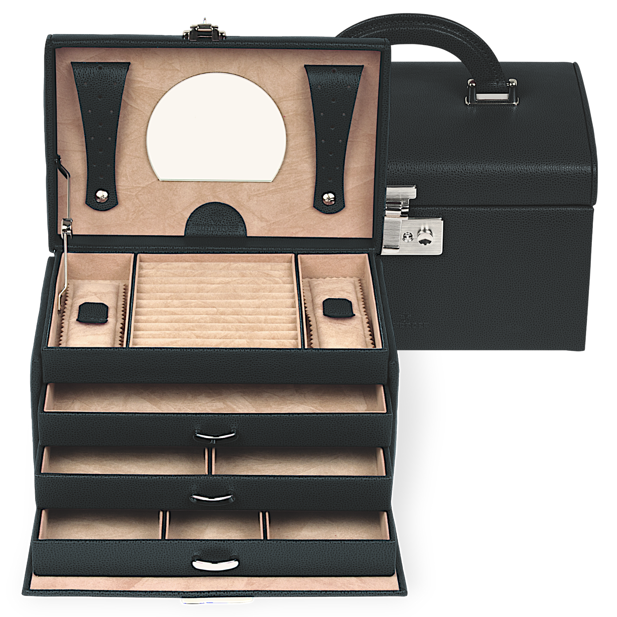 Beluga jewelry case / black (leather)
