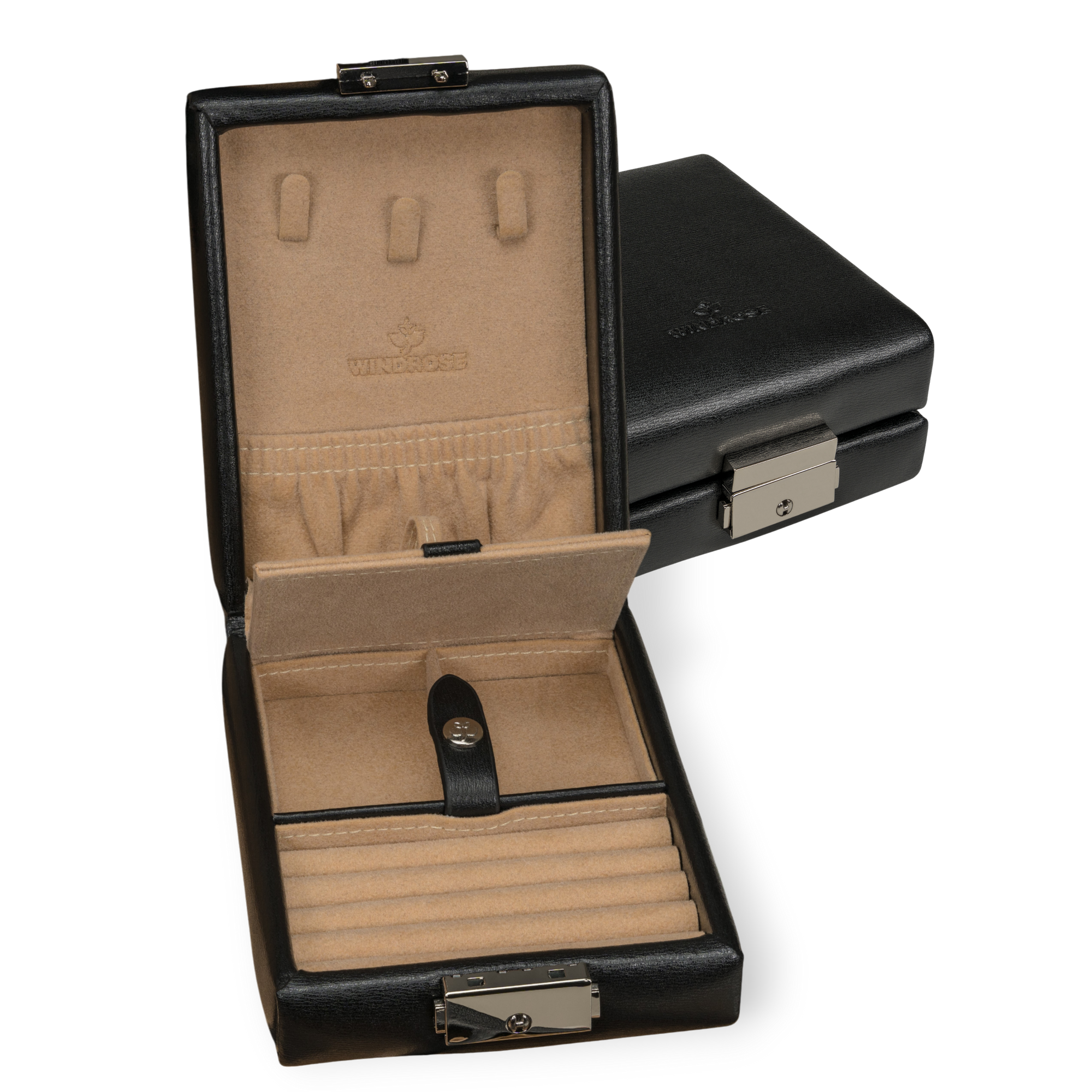 Jewelry/watch case with insert (can be used as a separate case) Ambiance / black (leather)