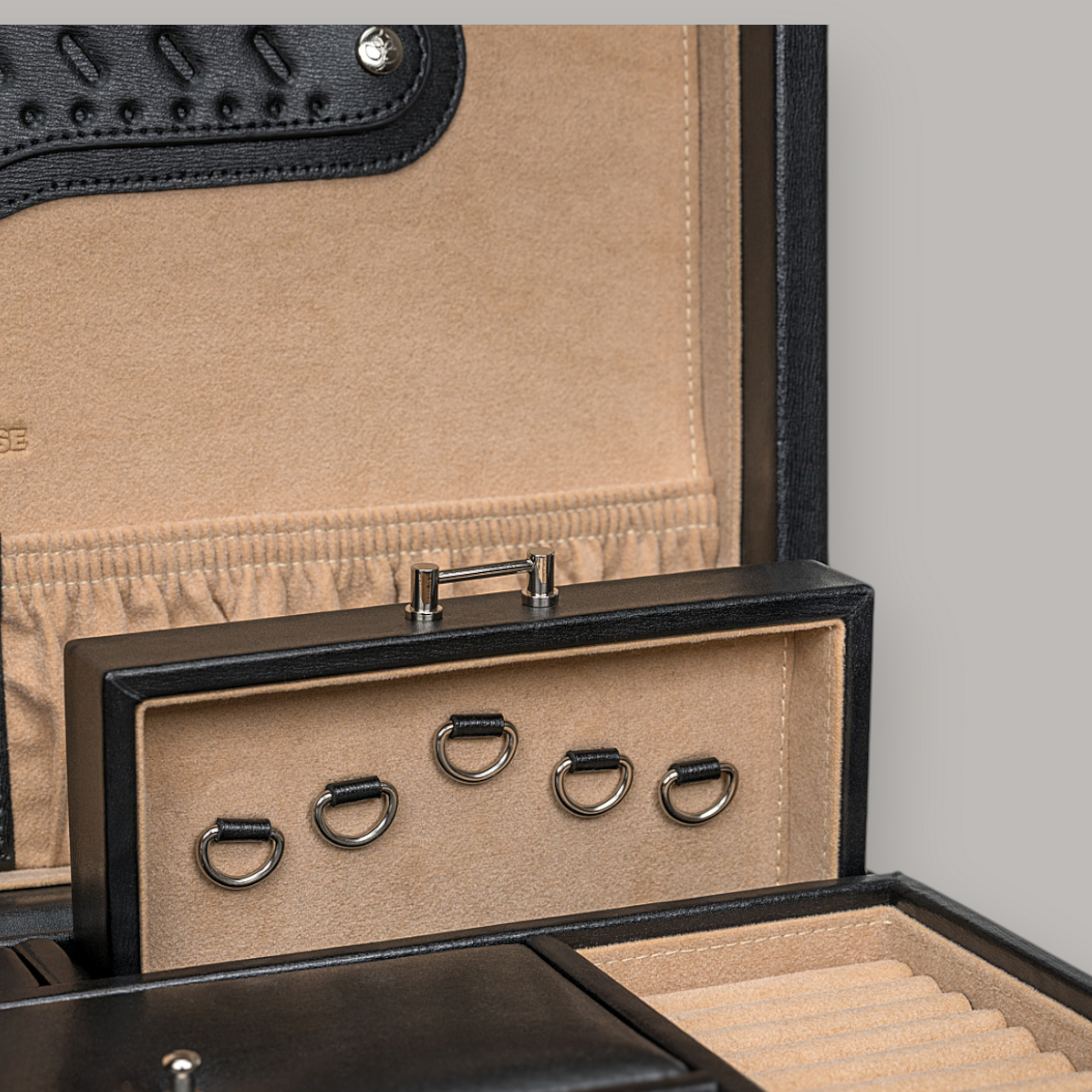 Joyero/reloj Ambiance / negro (cuero)