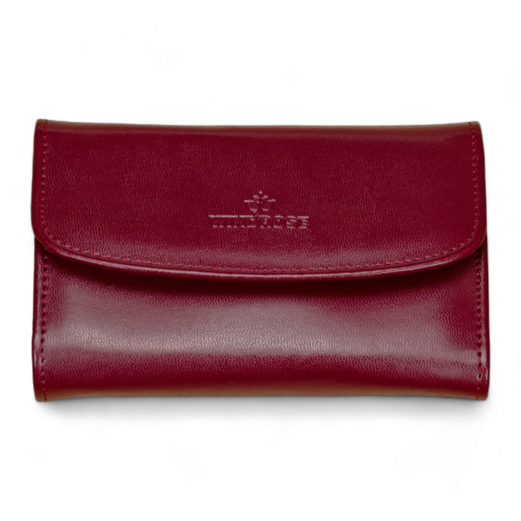 Joyero XXL con bolsa para joyas integrada Merino / rojo