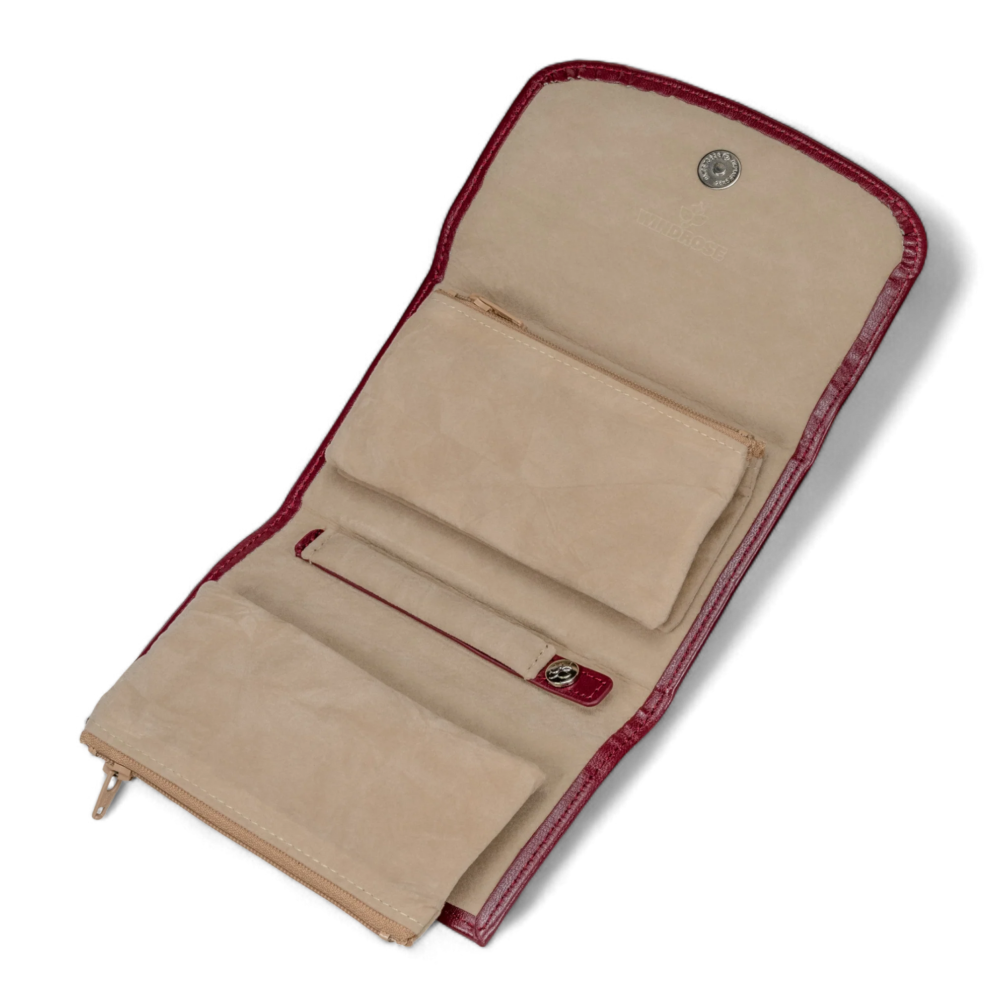 Joyero XXL con bolsa para joyas integrada Merino / rojo