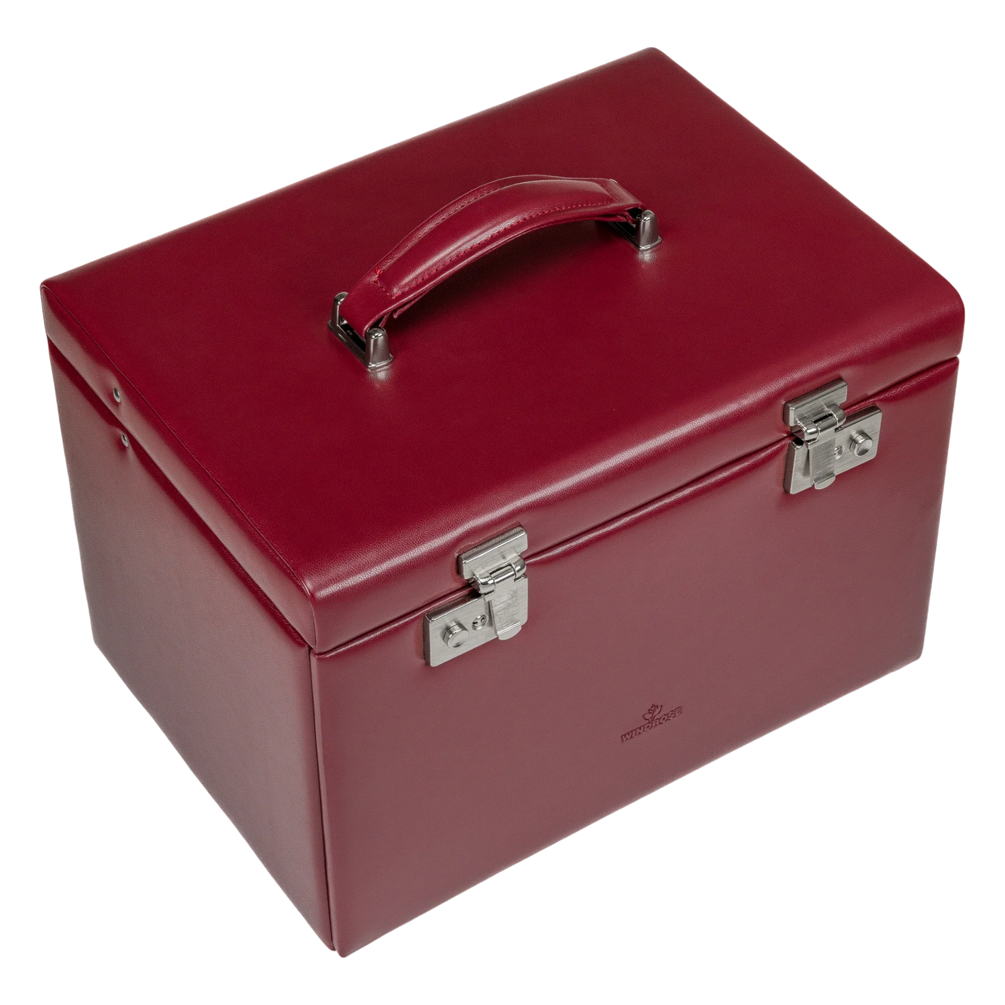 Estuche para joyas/relojes con joyero incrustado Merino / rojo