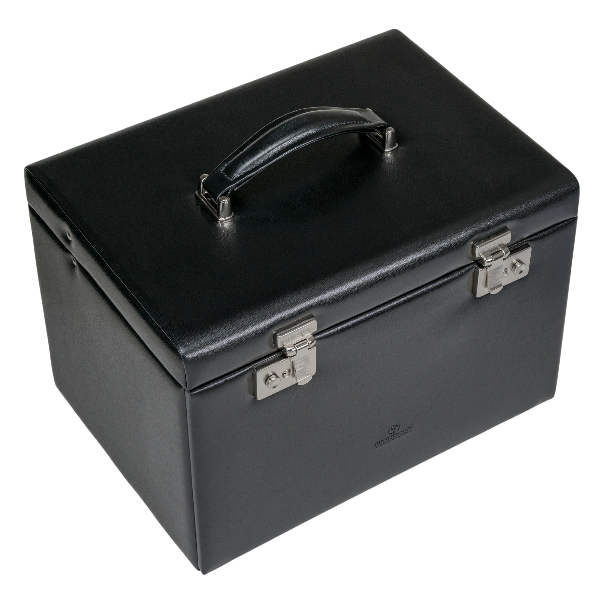 Estuche para joyas/relojes con joyero incrustado Merino / negro