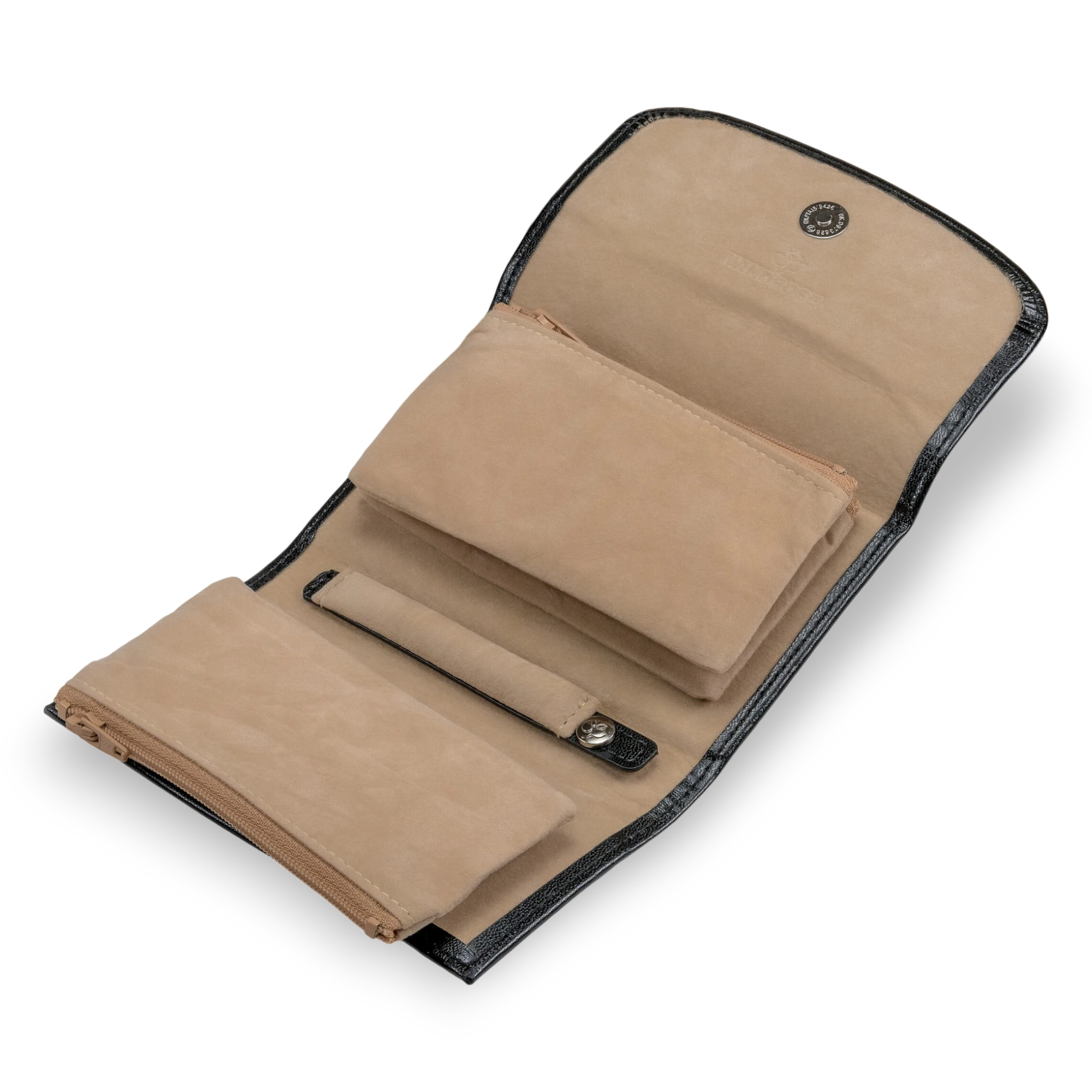 Estuche para joyas/relojes con joyero incrustado Merino / negro