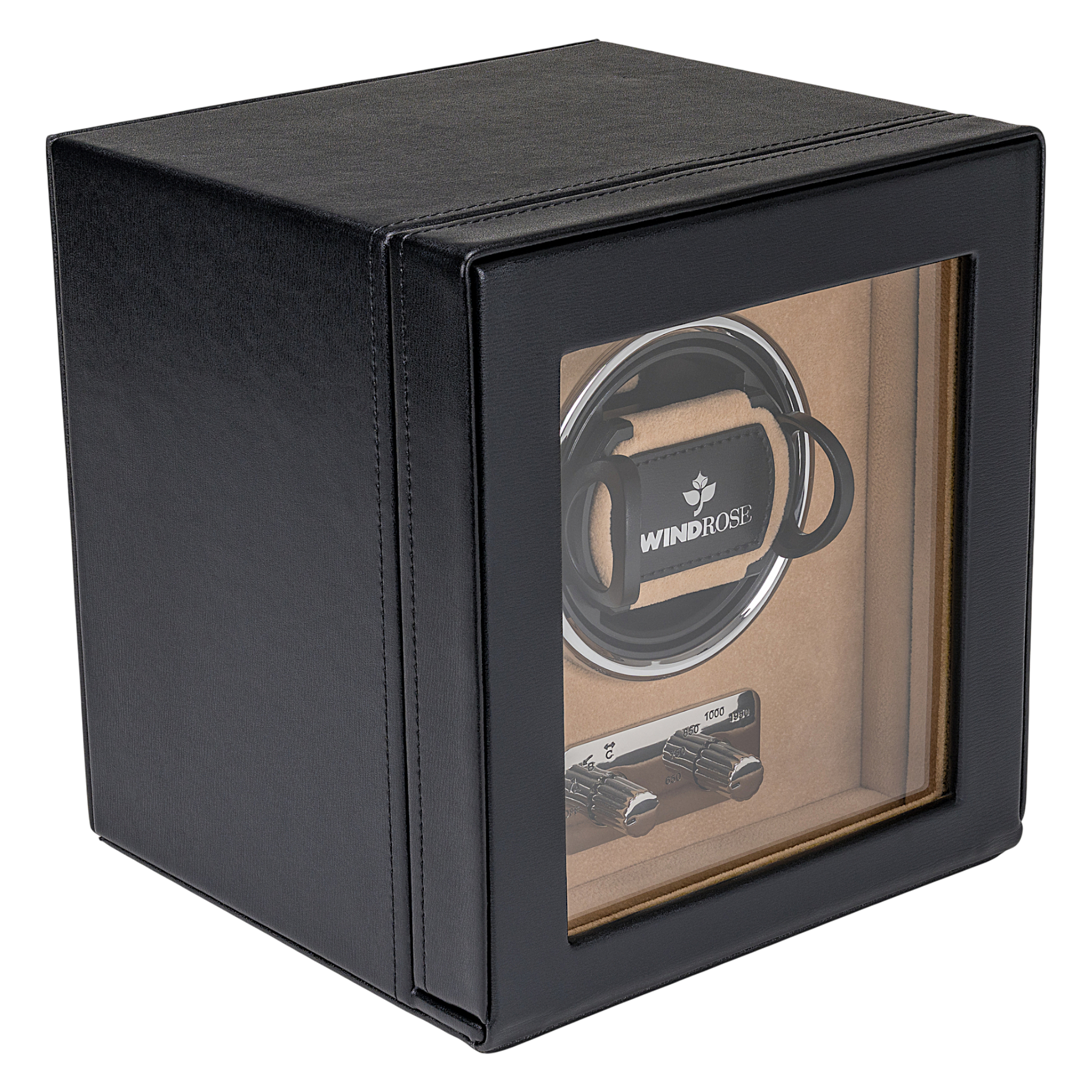 Watch winder 1 watch Ambiance / black (leather) – Windrose
