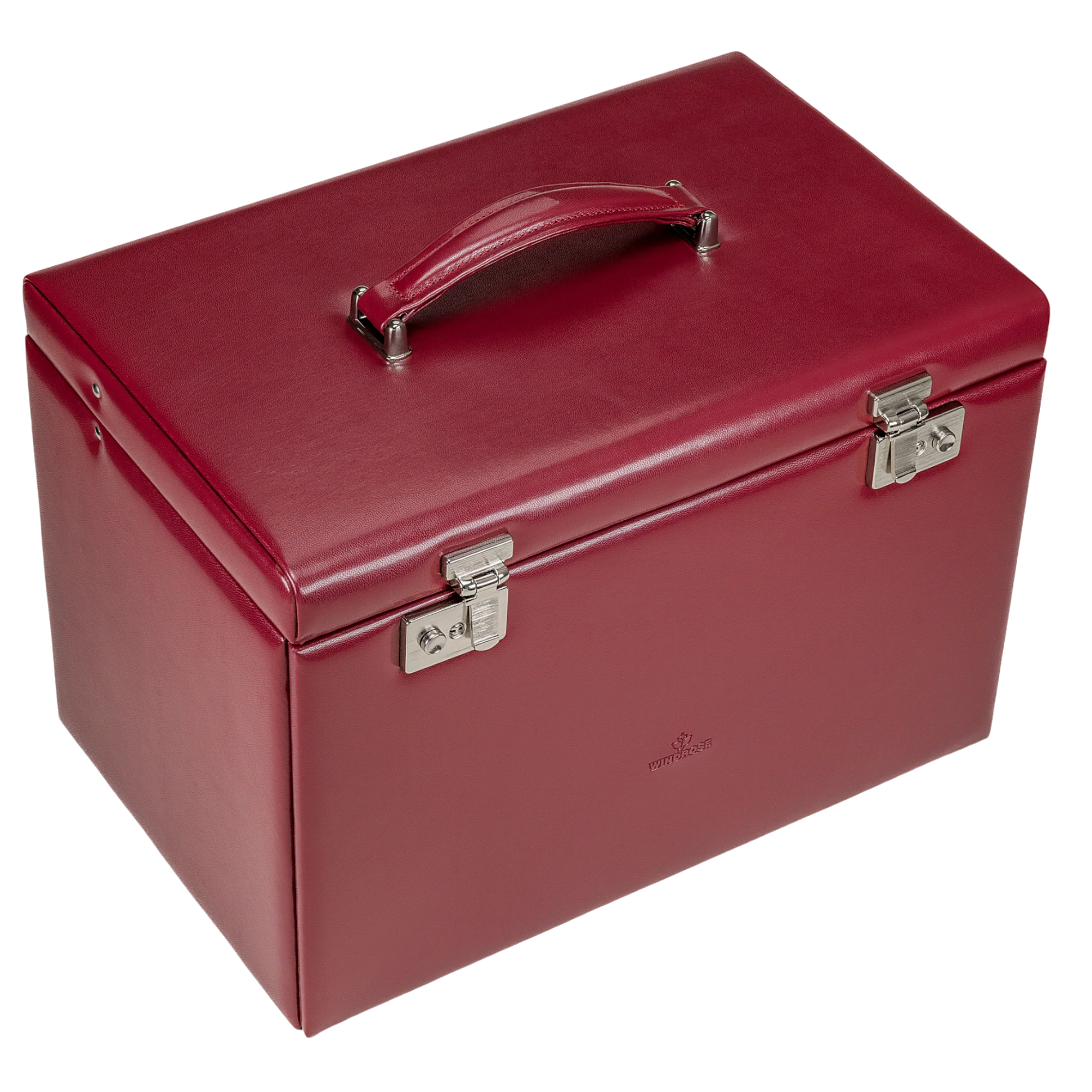 Joyero XXL con bolsa para joyas integrada Merino / rojo
