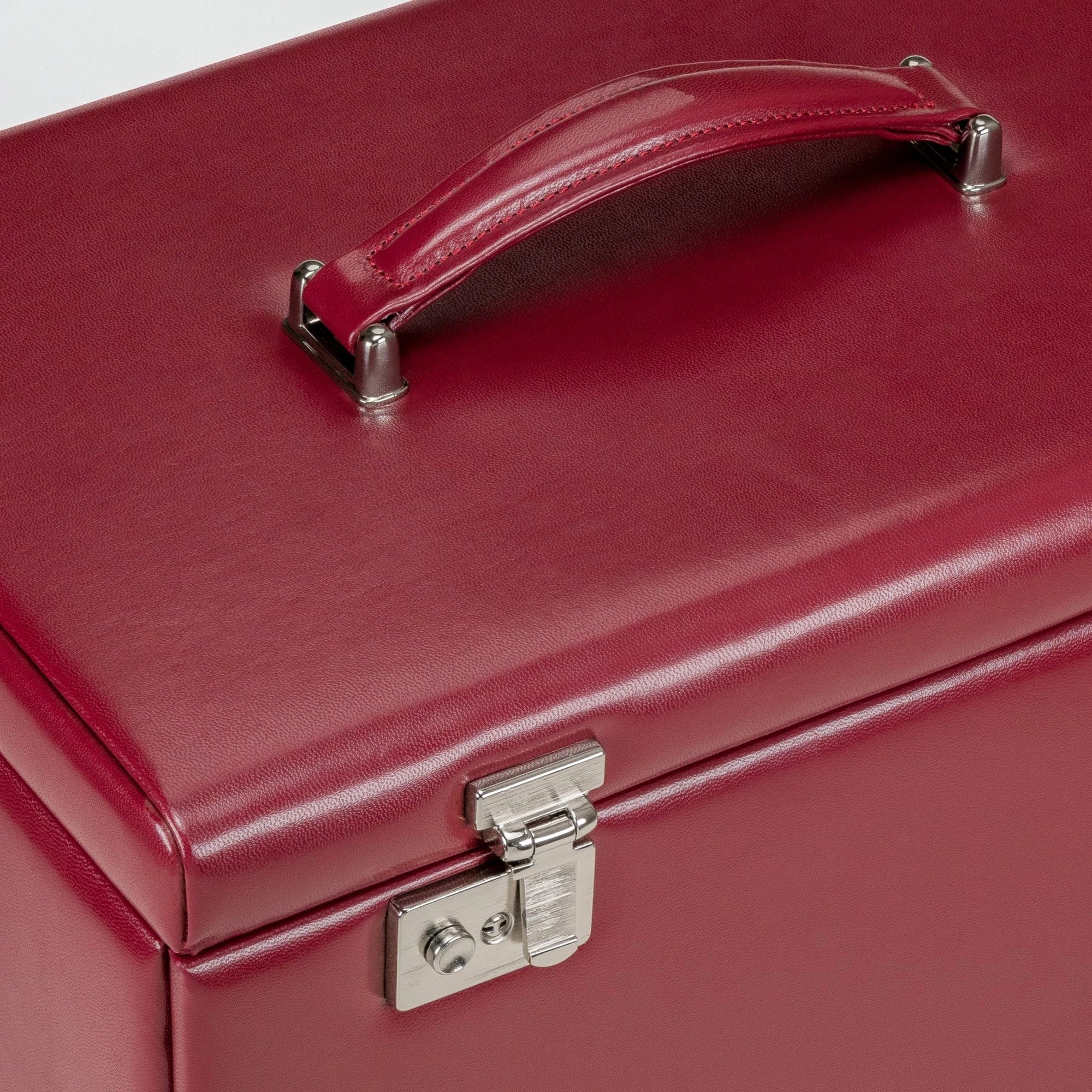 Joyero XXL con bolsa para joyas integrada Merino / rojo