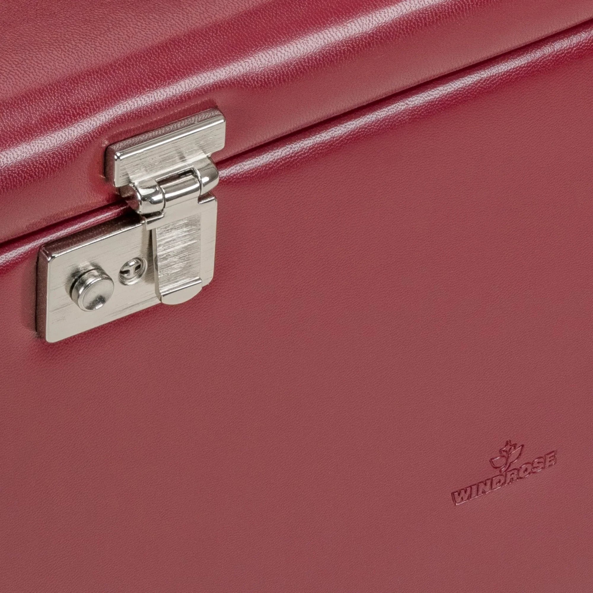 Joyero XXL con bolsa para joyas integrada Merino / rojo