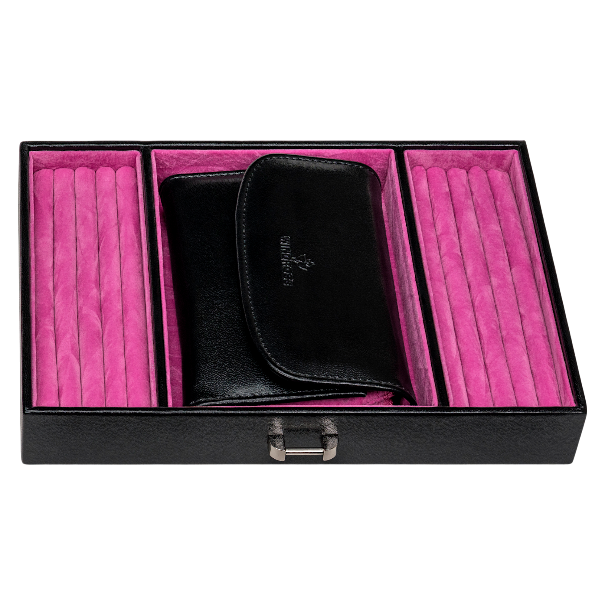 Joyero con bolsa para joyas integrada Merino Moda / negro