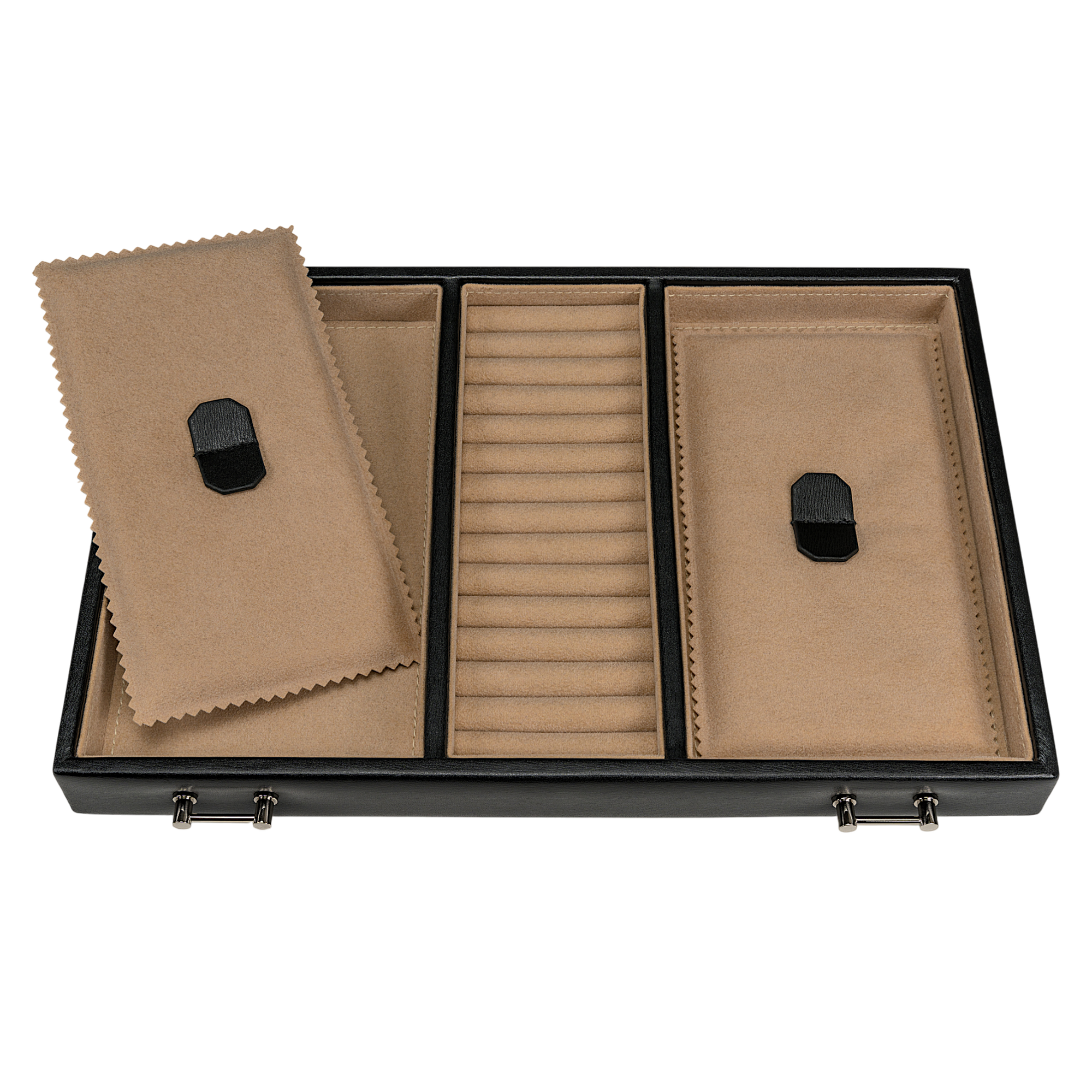 Jewelry/watch case with insert (can be used as a separate case) Ambiance / black (leather)