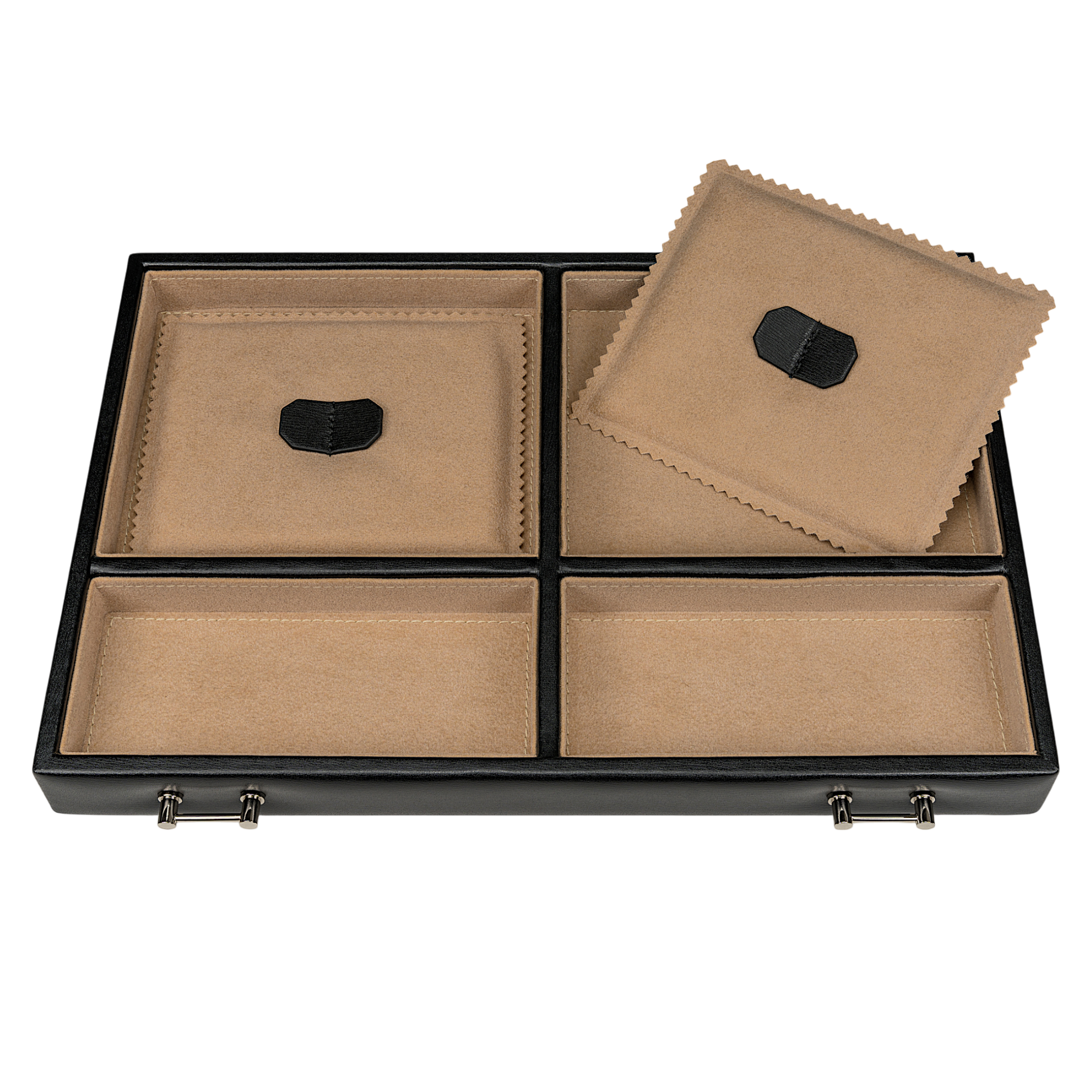 Jewelry/watch case with insert (can be used as a separate case) Ambiance / black (leather)