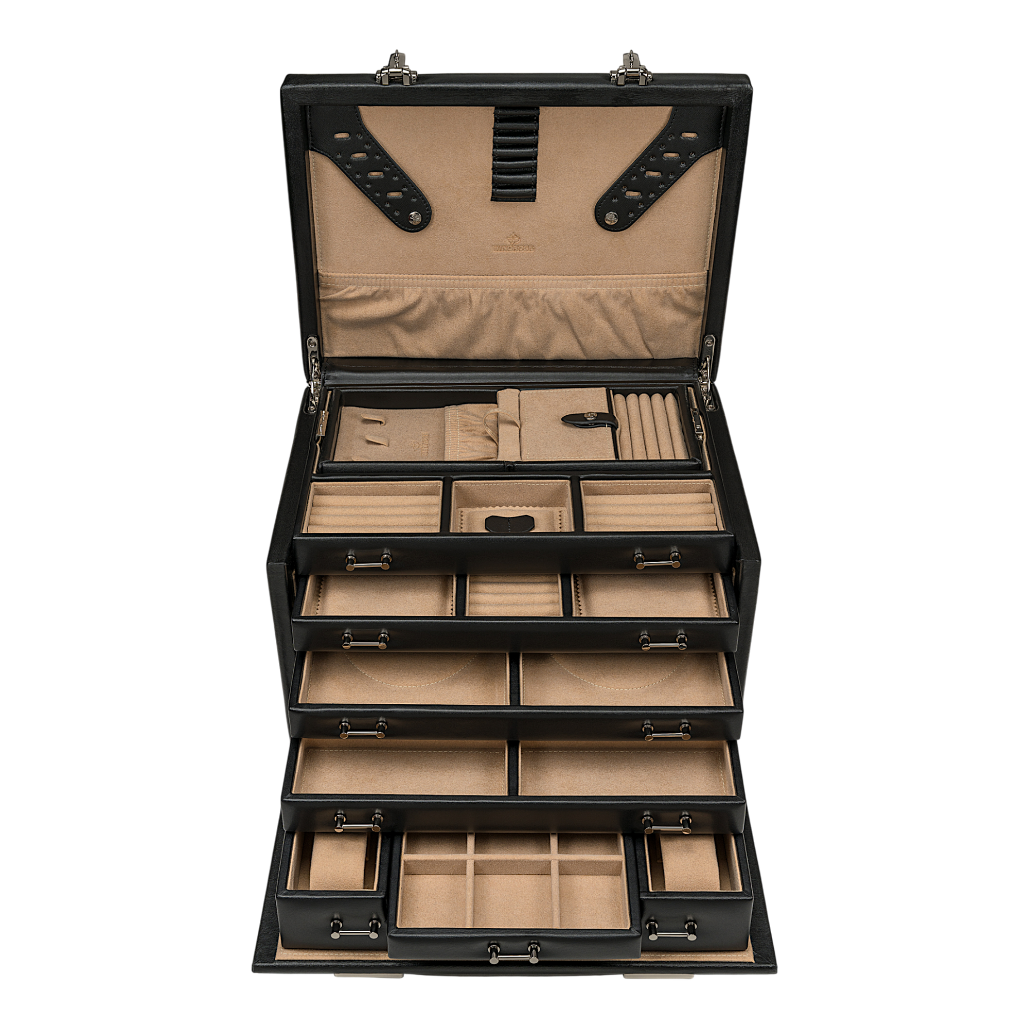Jewelry/watch case with insert (can be used as a separate case) Ambiance / black (leather)