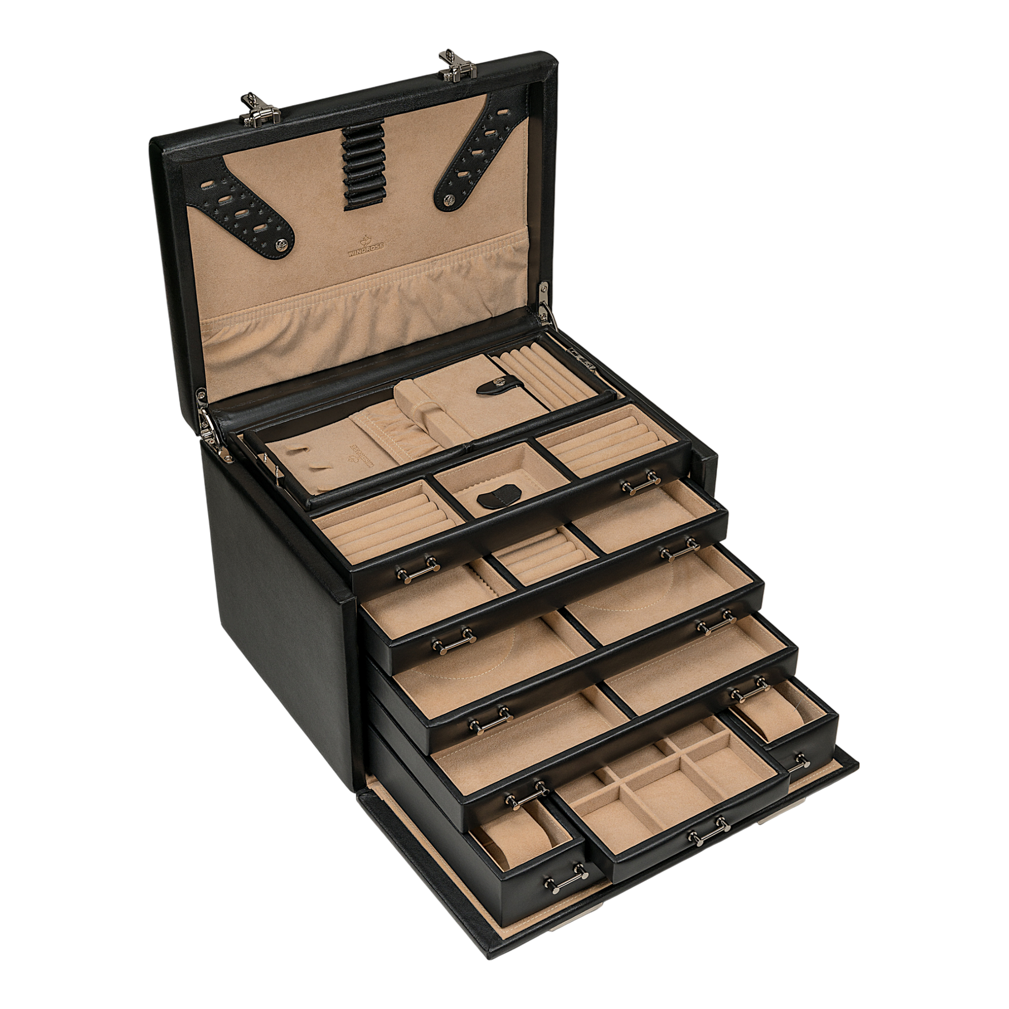Jewelry/watch case with insert (can be used as a separate case) Ambiance / black (leather)