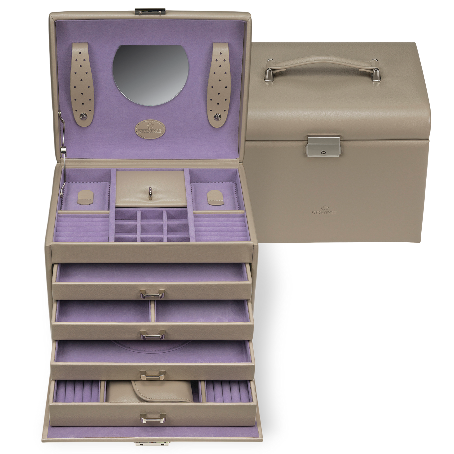 Jewelry case with integrated jewelry bag Merino Moda / beige
