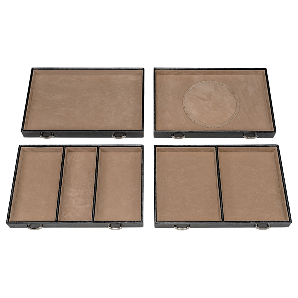 Jewelry case Beluga / black (leather)
