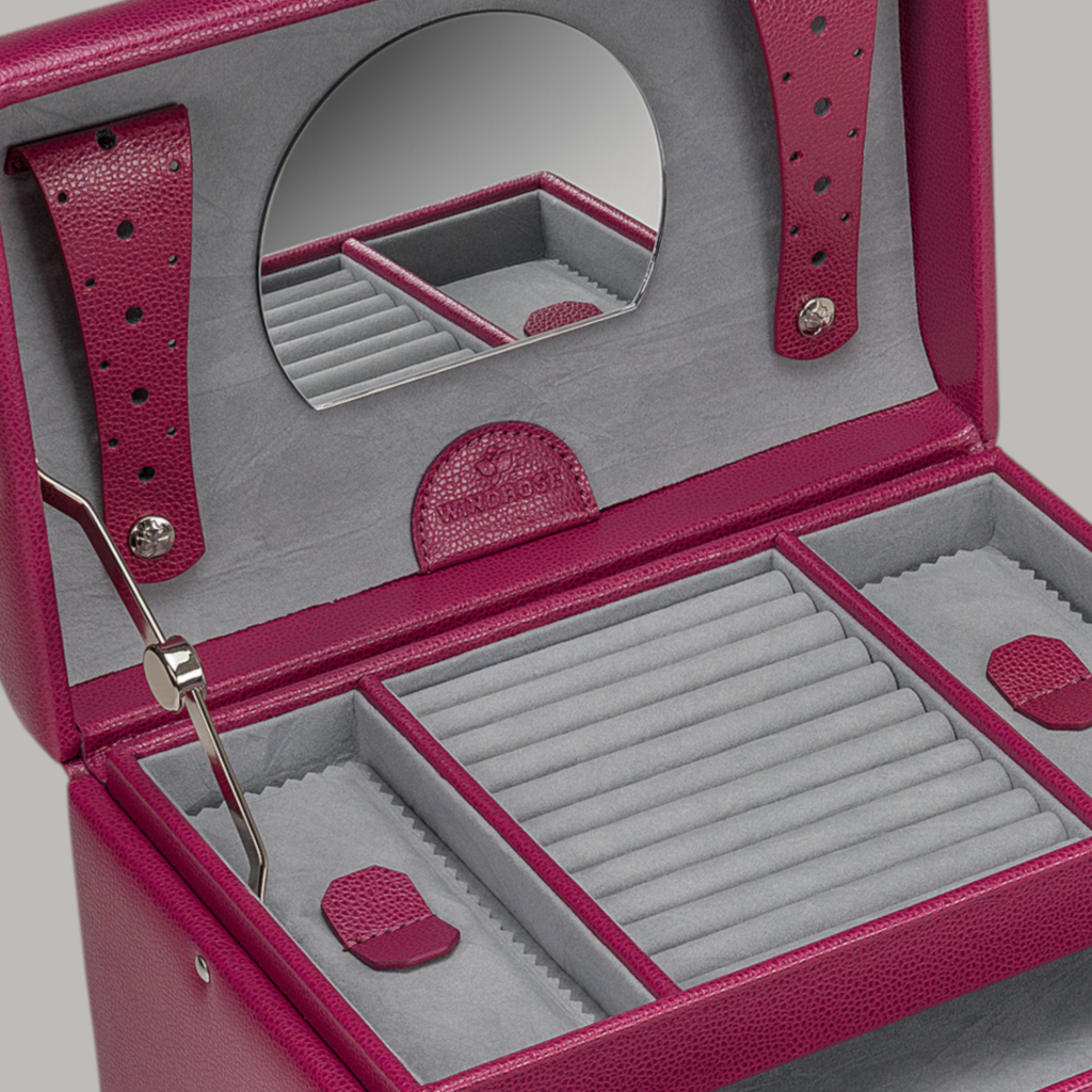Jewelry case Beluga / berry (leather)