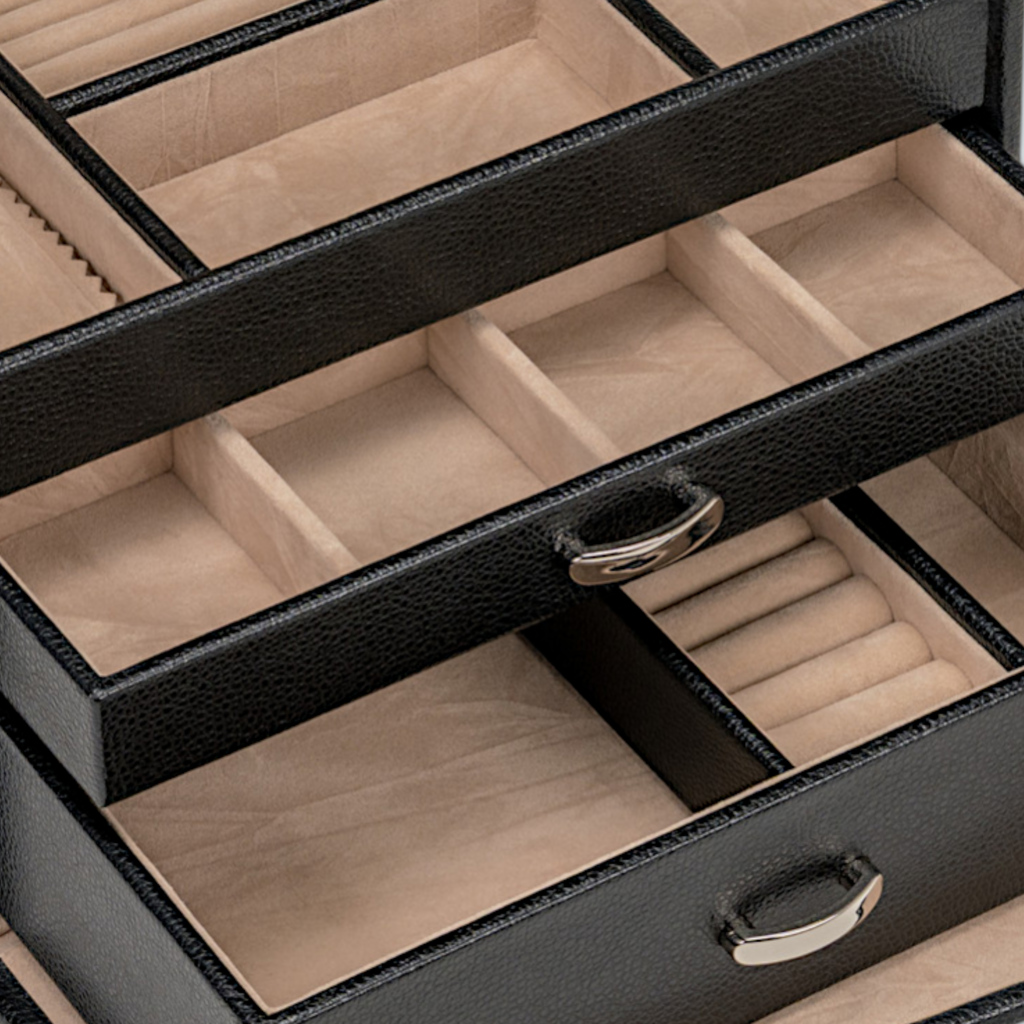 Beluga jewelry case / black (leather)