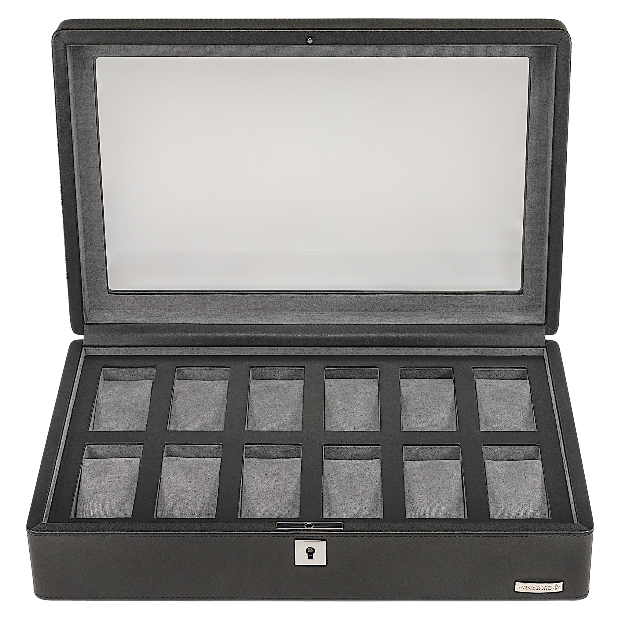 Watch case for 12 watches 12 watches Tempora / black (recycled leather)