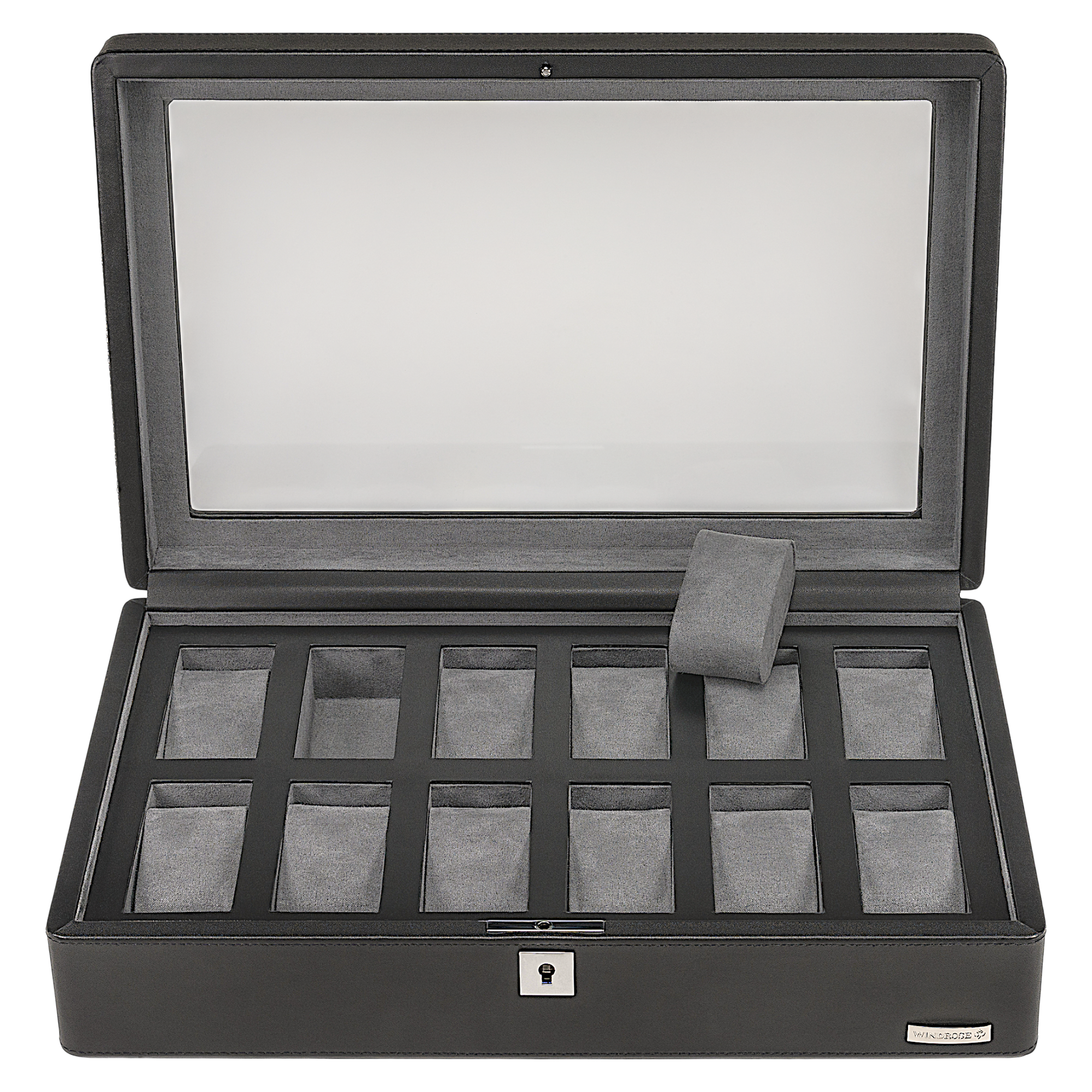 Watch case for 12 watches 12 watches Tempora / black (recycled leather)