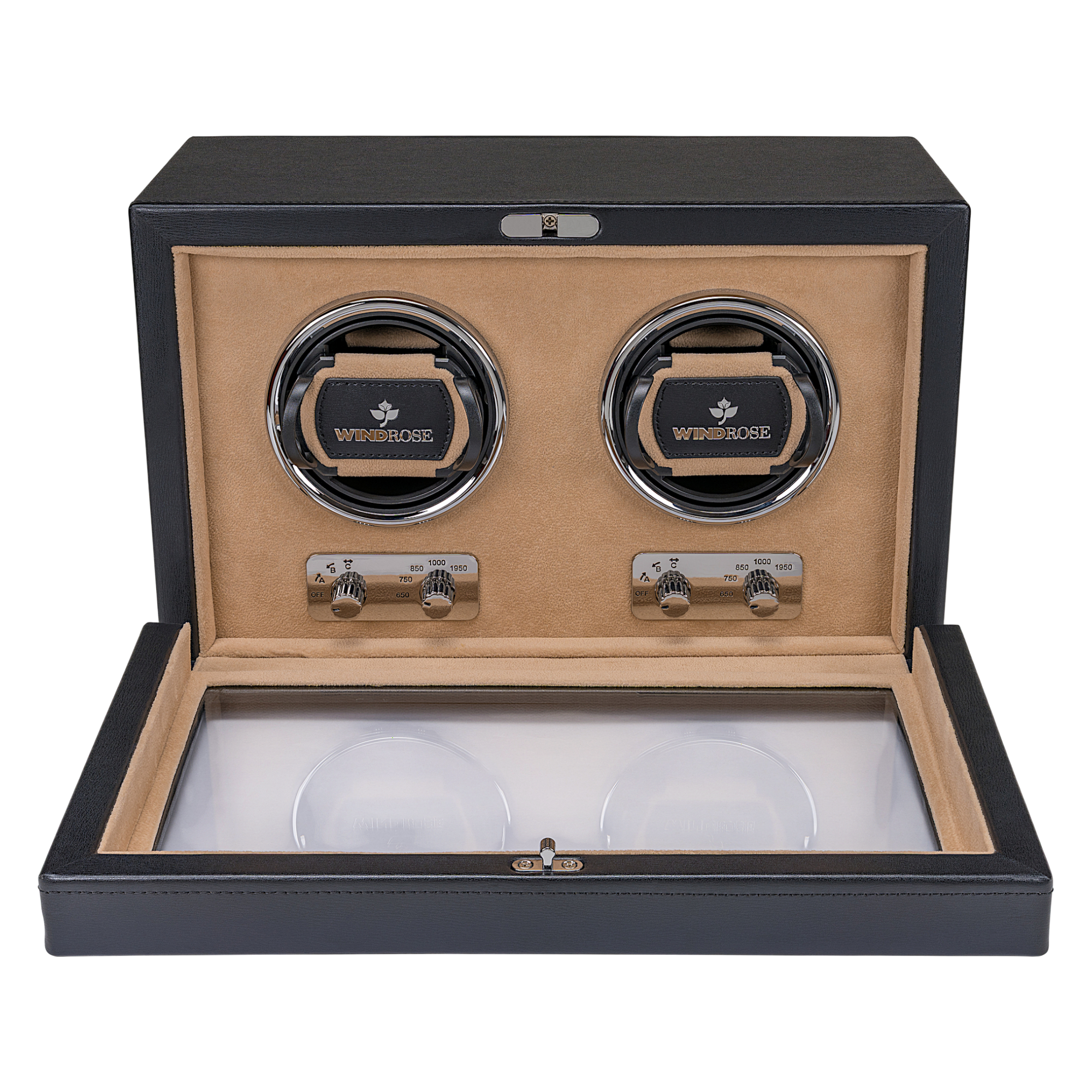 Watch winder 2 watches Ambiance / black (leather)